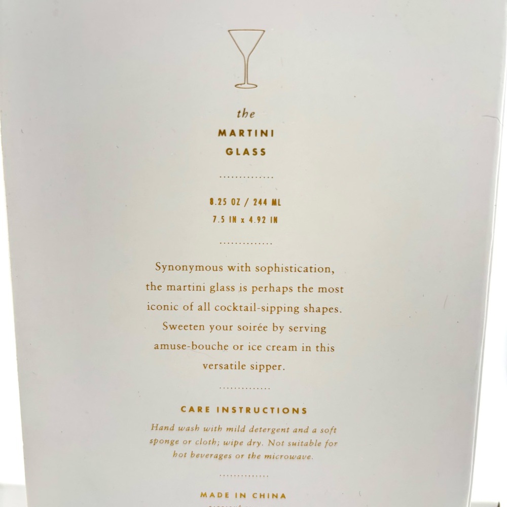 New Set of 2 Anthropologie Zaza Martini Glasses Honey Luster Marigold Iridescent - Picture 10 of 10